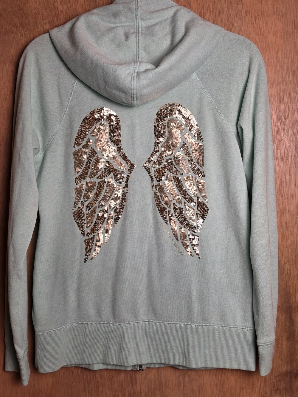 Victoria's Secret Angel Collector's Hoodie Sequin Mint Green Full-Zip Hoodie Med